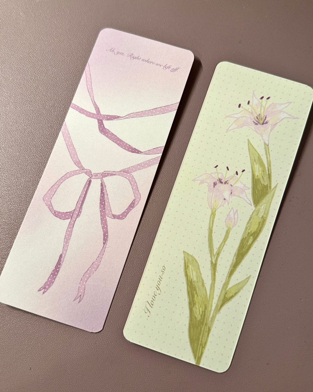 Lilies & Ribbons Bookmark