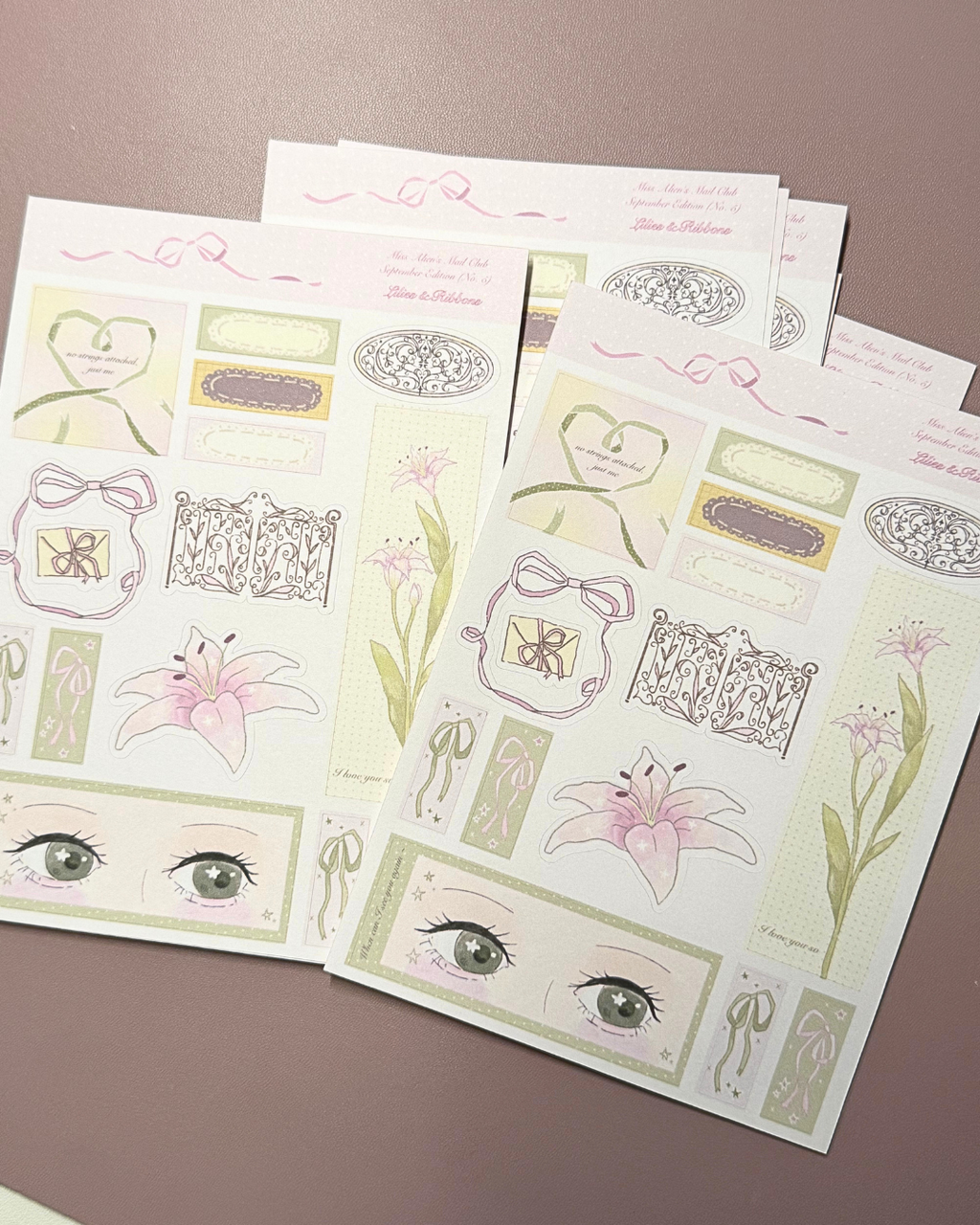 Lilies & Ribbons Sticker Sheet