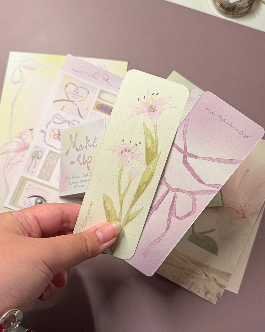 Lilies & Ribbons Bookmark