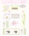 Lilies & Ribbons Sticker Sheet